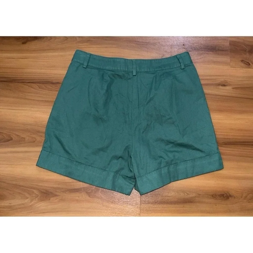 Womens  NWT J.Crew Factory Pleated Green‎ Casual Cotton Chino Shorts